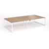 Connex Plus O Frame 3200 x 1600 x 725mm Back to Back Desk ( 4 x 1600mm ) - White Frame / Beech Top - HCO3216-WH-B
