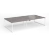Connex Plus O Frame 3200 x 1600 x 725mm Back to Back Desk ( 4 x 1600mm ) - White Frame / Grey Oak Top - HCO3216-WH-GO
