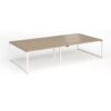 Connex Plus O Frame 3200 x 1600 x 725mm Back to Back Desk ( 4 x 1600mm ) - White Frame / Kendal Oak Top - HCO3216-WH-KO