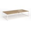 Connex Plus O Frame 3200 x 1600 x 725mm Back to Back Desk ( 4 x 1600mm ) - White Frame / Oak Top - HCO3216-WH-O