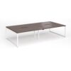 Connex Plus O Frame 3200 x 1600 x 725mm Back to Back Desk ( 4 x 1600mm ) - White Frame / Walnut Top - HCO3216-WH-W