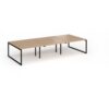 Connex Plus O Frame 3600 x 1600 x 725mm Back to Back Desk ( 6 x 1200mm ) - Black Frame / Beech Top - HCO3616-K-B