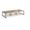 Connex Plus O Frame 3600 x 1600 x 725mm Back to Back Desk ( 6 x 1200mm ) - Black Frame / Oak Top - HCO3616-K-O