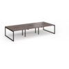 Connex Plus O Frame 3600 x 1600 x 725mm Back to Back Desk ( 6 x 1200mm ) - Black Frame / Walnut Top - HCO3616-K-W
