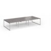 Connex Plus O Frame 3600 x 1600 x 725mm Back to Back Desk ( 6 x 1200mm ) - Silver Frame / Grey Oak Top - HCO3616-S-GO