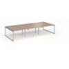 Connex Plus O Frame 3600 x 1600 x 725mm Back to Back Desk ( 6 x 1200mm ) - Silver Frame / Kendal Oak Top - HCO3616-S-KO