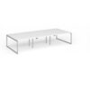 Connex Plus O Frame 3600 x 1600 x 725mm Back to Back Desk ( 6 x 1200mm ) - Silver Frame / White Top - HCO3616-S-WH