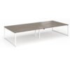 Connex Plus O Frame 3600 x 1600 x 725mm Back to Back Desk (4 x 1800mm) - White Frame / Nebraska Oak Top - HCO36L16-WH-NO