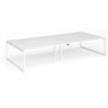 Connex Plus O Frame 3600 x 1600 x 725mm Back to Back Desk (4 x 1800mm) - White Frame / White Top - HCO36L16-WH-WH