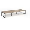 Connex Plus O Frame 4200 x 1600 x 725mm Back to Back Desk ( 6 x 1400mm ) - Black Frame / Kendal Oak Top - HCO4216-K-KO