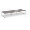 Connex Plus O Frame 4200 x 1600 x 725mm Back to Back Desk ( 6 x 1400mm ) - Silver Frame / Grey Oak Top - HCO4216-S-GO