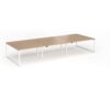 Connex Plus O Frame 4200 x 1600 x 725mm Back to Back Desk ( 6 x 1400mm ) - White Frame / Beech Top - HCO4216-WH-B