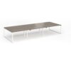 Connex Plus O Frame 4200 x 1600 x 725mm Back to Back Desk ( 6 x 1400mm ) - White Frame / Nebraska Oak Top - HCO4216-WH-NO