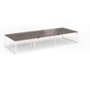 Connex Plus O Frame 4200 x 1600 x 725mm Back to Back Desk ( 6 x 1400mm ) - White Frame / Walnut Top - HCO4216-WH-W