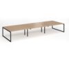 Connex Plus O Frame 4800 x 1600 x 725mm Back to Back Desk ( 6 x 1600mm ) - Black Frame / Beech Top - HCO4816-K-B