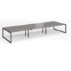 Connex Plus O Frame 4800 x 1600 x 725mm Back to Back Desk ( 6 x 1600mm ) - Black Frame / Grey Oak Top - HCO4816-K-GO