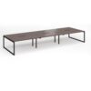 Connex Plus O Frame 4800 x 1600 x 725mm Back to Back Desk ( 6 x 1600mm ) - Black Frame / Walnut Top - HCO4816-K-W