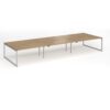 Connex Plus O Frame 4800 x 1600 x 725mm Back to Back Desk ( 6 x 1600mm ) - Silver Frame / Oak Top - HCO4816-S-O