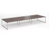 Connex Plus O Frame 4800 x 1600 x 725mm Back to Back Desk ( 6 x 1600mm ) - Silver Frame / Walnut Top - HCO4816-S-W