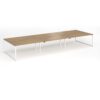 Connex Plus O Frame 4800 x 1600 x 725mm Back to Back Desk ( 6 x 1600mm ) - White Frame / Oak Top - HCO4816-WH-O