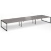 Connex Plus O Frame 5400 x1600 x 725mm Back to Back Desk ( 6 x 1800mm ) - Black Frame / Grey Oak Top - HCO5416-K-GO