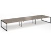 Connex Plus O Frame 5400 x1600 x 725mm Back to Back Desk ( 6 x 1800mm ) - Black Frame / Nebraska Oak Top - HCO5416-K-NO