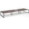 Connex Plus O Frame 5400 x1600 x 725mm Back to Back Desk ( 6 x 1800mm ) - Black Frame / Walnut Top - HCO5416-K-W
