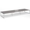 Connex Plus O Frame 5400 x1600 x 725mm Back to Back Desk ( 6 x 1800mm ) - Silver Frame / Grey Oak Top - HCO5416-S-GO