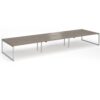 Connex Plus O Frame 5400 x1600 x 725mm Back to Back Desk ( 6 x 1800mm ) - Silver Frame / Nebraska Oak Top - HCO5416-S-NO
