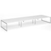 Connex Plus O Frame 5400 x1600 x 725mm Back to Back Desk ( 6 x 1800mm ) - Silver Frame / White Top - HCO5416-S-WH