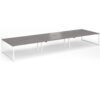 Connex Plus O Frame 5400 x1600 x 725mm Back to Back Desk ( 6 x 1800mm ) - White Frame / Grey Oak Top - HCO5416-WH-GO
