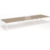 Connex Plus O Frame 5400 x1600 x 725mm Back to Back Desk ( 6 x 1800mm ) - White Frame / Kendal Oak Top - HCO5416-WH-KO