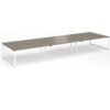 Connex Plus O Frame 5400 x1600 x 725mm Back to Back Desk ( 6 x 1800mm ) - White Frame / Nebraska Oak Top - HCO5416-WH-NO
