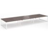Connex Plus O Frame 5400 x1600 x 725mm Back to Back Desk ( 6 x 1800mm ) - White Frame / Walnut Top - HCO5416-WH-W