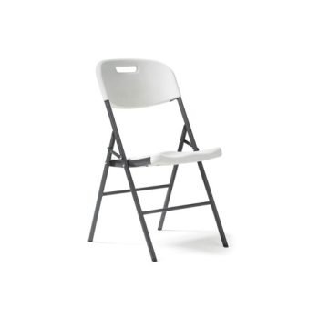 Hebe steel folding chair with blow moulded seat and back - 4 Units per box - White - HEB100-G-WH