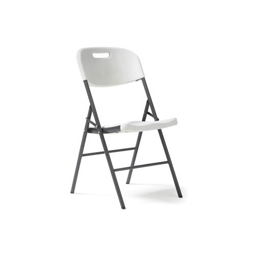 Hebe steel folding chair with blow moulded seat and back - 4 Units per box - White - HEB100-G-WH