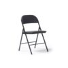 Kava steel folding chair with soft padded PVC seat and back - 4 Units per box - Black - KAV100-K