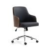 Kyoto oak veneer shell with black PU seat chrome base and castors - KYO100T1-K