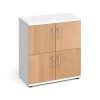 Wooden storage lockers 4 door - white with Beech doors - LCK4DB