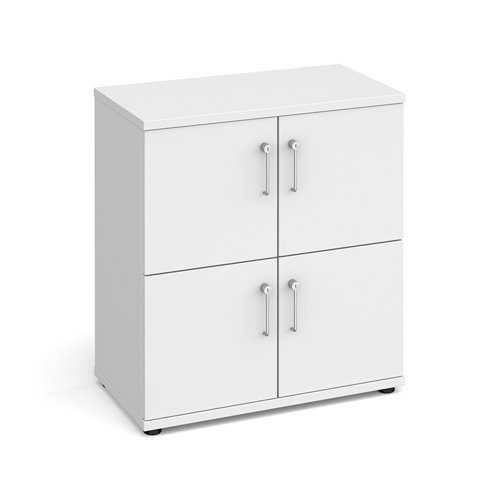 Wooden storage lockers 4 door - white with white doors - LCK4DWH