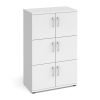 Wooden storage lockers 6 door - white with white doors - LCK6DWH