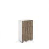 Wooden storage lockers 6 door - white with Nebraska oak doors - LCK6DNO
