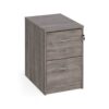 Wooden 2 drawer filing cabinet with silver handles 730mm high - Grey Oak - LF2GO