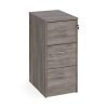 Wooden 3 drawer filing cabinet with silver handles 1045mm high - Grey Oak - LF3GO