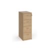 Wooden 4 drawer filing cabinet with silver handles 1360mm high - Kendal Oak - LF4KO