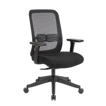 Lotus mesh back operator chair with adjustable arms black frame & fabric seat - LOT300K2-K