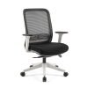 Lotus mesh back operator chair with adjustable arms white frame & fabric seat - LOT300K2-WH
