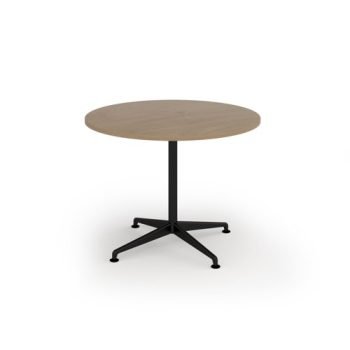 Loft circular dining table 1000dia black frame Kendal Oak Top - LTDC10-K-KO
