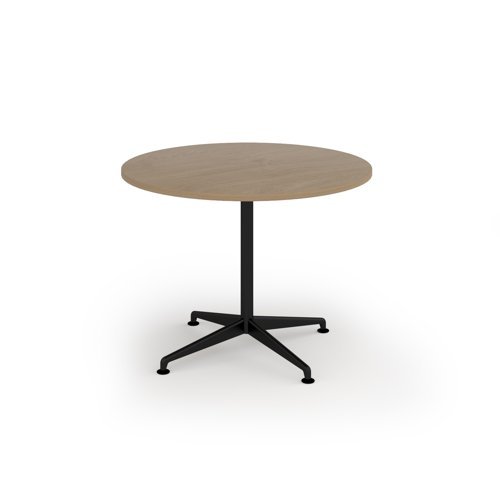 Loft circular dining table 1000dia black frame Kendal Oak Top - LTDC10-K-KO