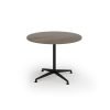 Loft circular dining table 1000dia black frame Nebraska grey top - LTDC10-K-NO